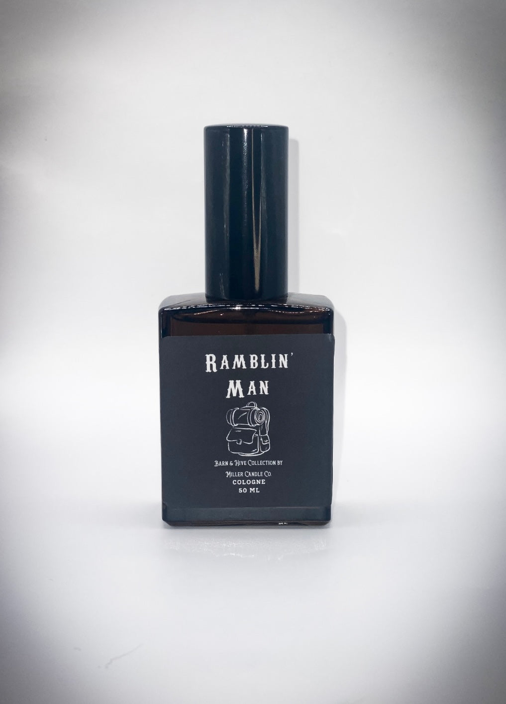 Black bottle labeled 'Ramblin' Man' on a white background