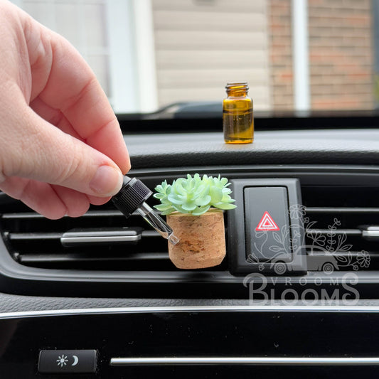 Aqua Succulent Vent Clip Car Air Freshener Diffuser (Reusable)