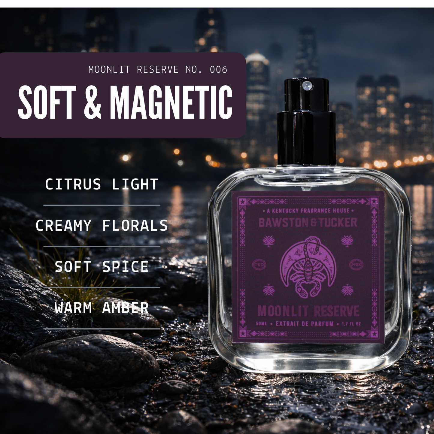 Moonlit Reserve by Bawston & Tucker | 1.7 oz Extrait de Parfum Cologne Spray