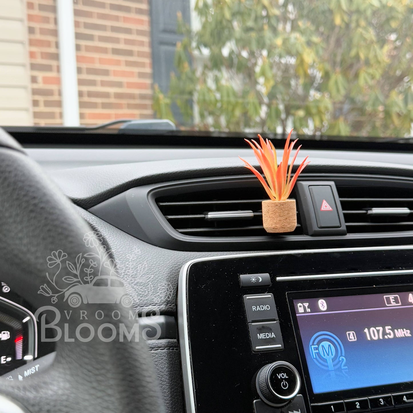 Bahama Mama: Orange Spikey Plant Vent Clip Car Air Freshener (Reusable)
