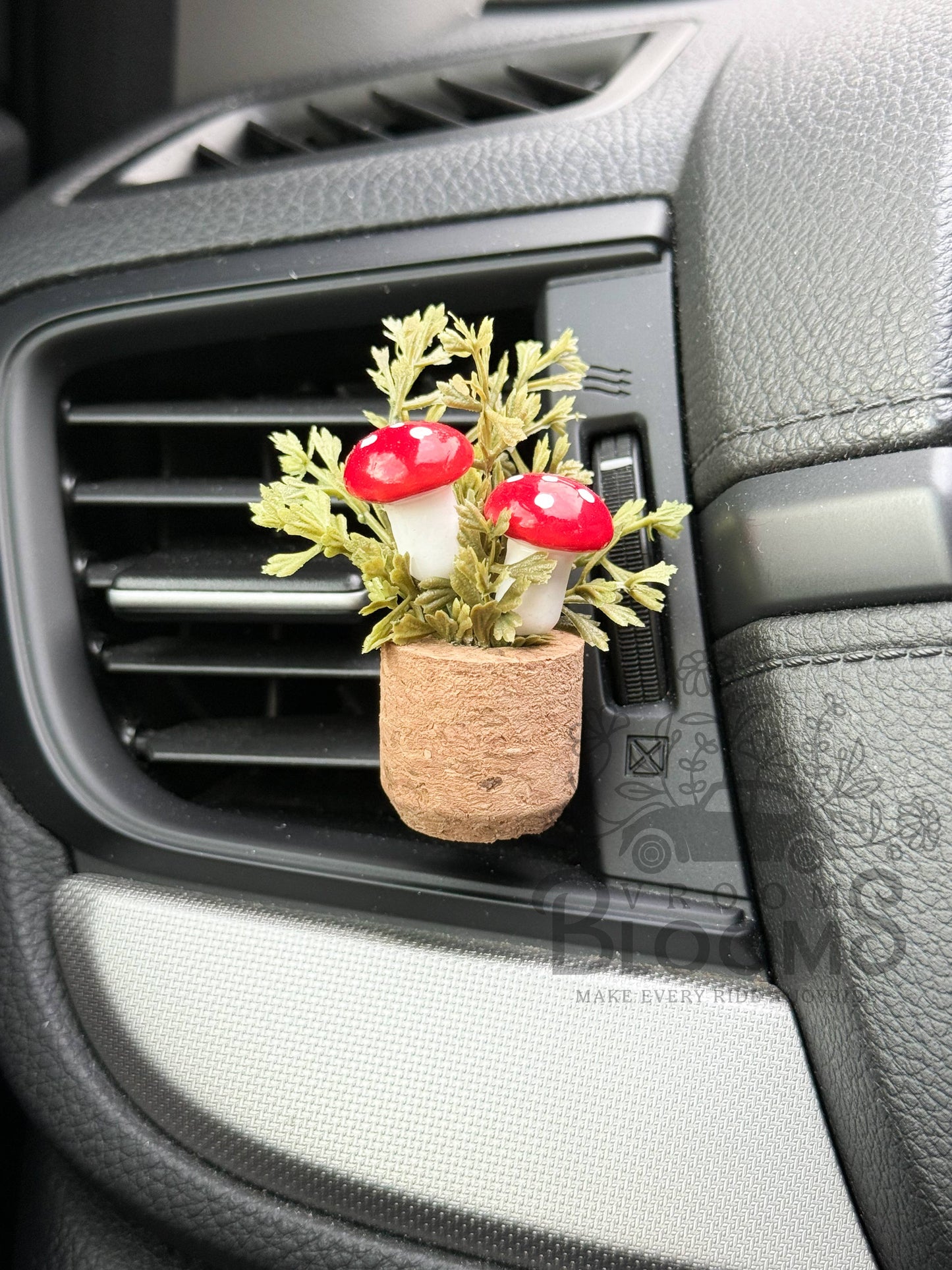Magnolia & Peony:  Mushroom Vent Clip Car Air Freshener Diffuser (Reusable)
