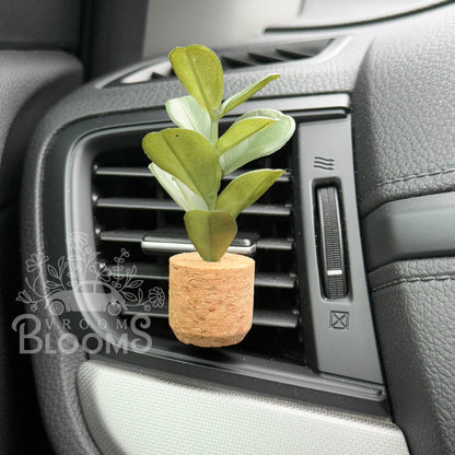 Strawberry Barrel: Fiddle Plant Vent Clip Car Air Freshener Diffuser (Reusable)