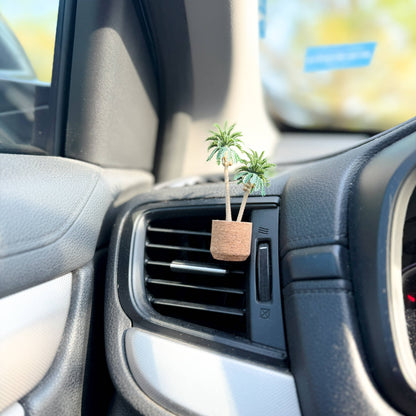 Beach Linen: Palm Tree Vent Clip Car Air Freshener Diffuser (Reusable)