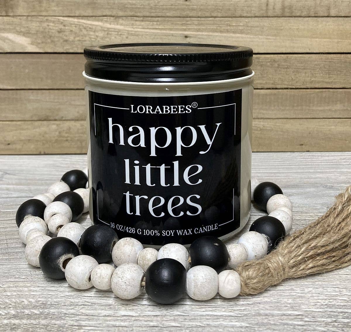 Happy Little Trees by Lorabees - 16 oz glass jar candle