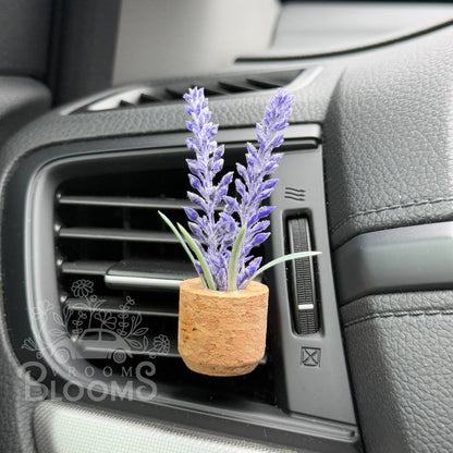 White Birch: Lavender Flower Vent Clip Car Air Freshener (Reusable)