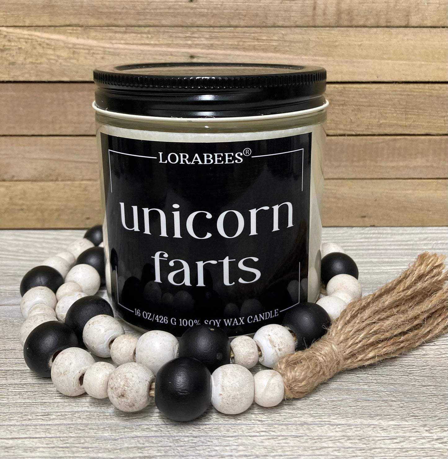 Unicorn Farts by Lorabees - 16 oz glass jar candle