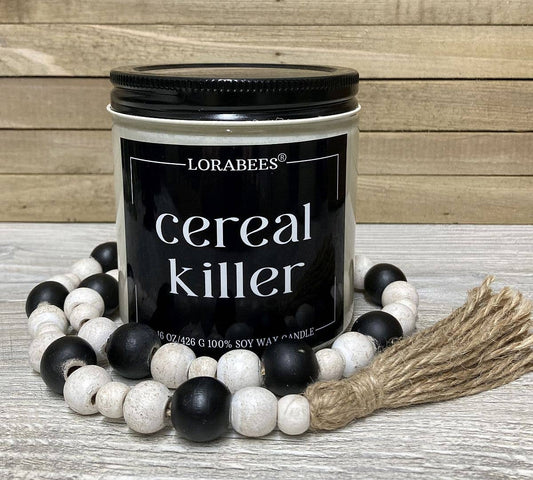 Cereal Killer by Lorabees - 16 oz glass jar candle